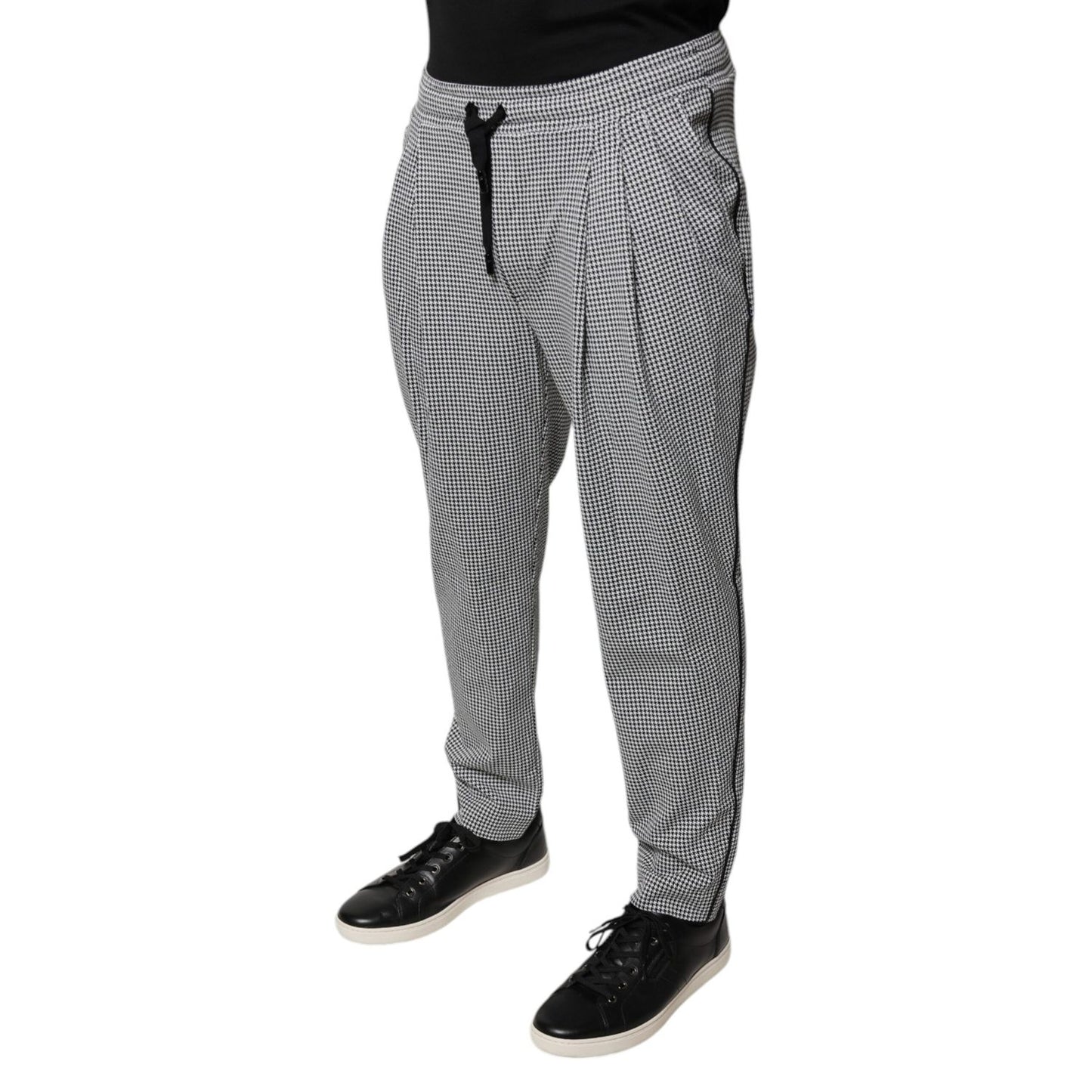 Dolce & Gabbana Black White Houndstooth Skinny Dress Pants Dolce & Gabbana