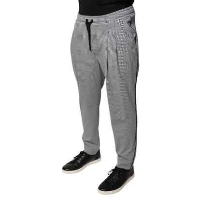 Dolce & Gabbana Black White Houndstooth Skinny Dress Pants Dolce & Gabbana