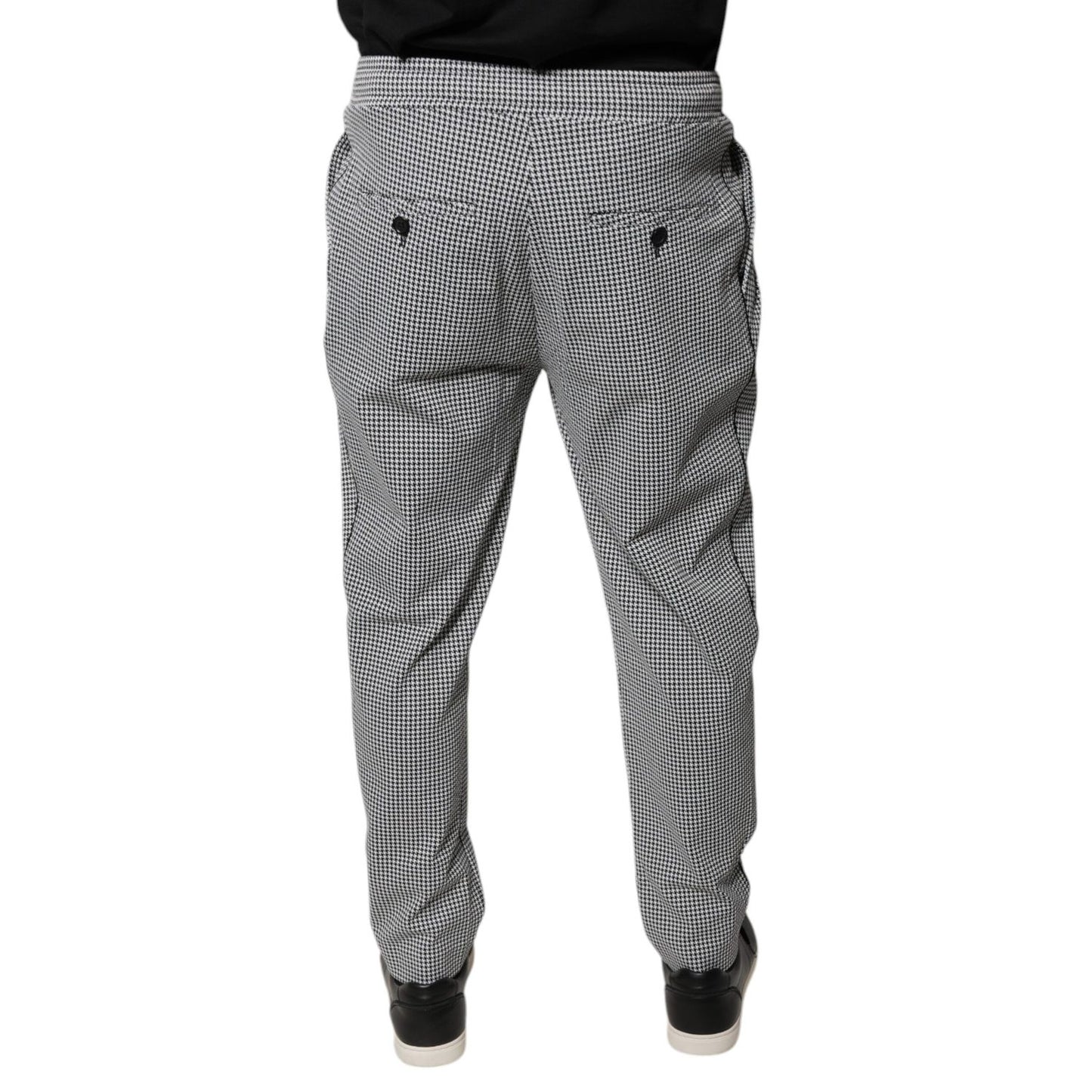 Dolce & Gabbana Black White Houndstooth Skinny Dress Pants Dolce & Gabbana