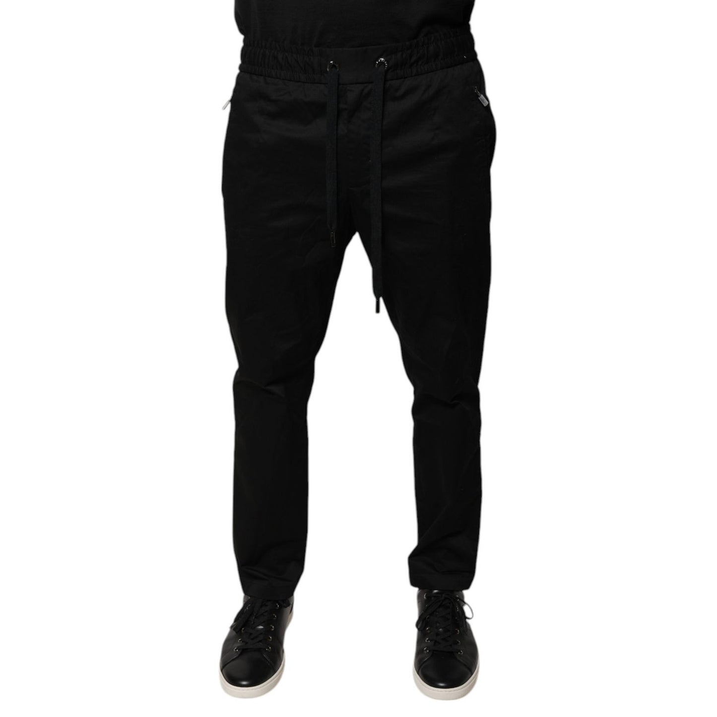 Dolce & Gabbana Black Cotton Stretch Skinny Sweatpants Pants Dolce & Gabbana
