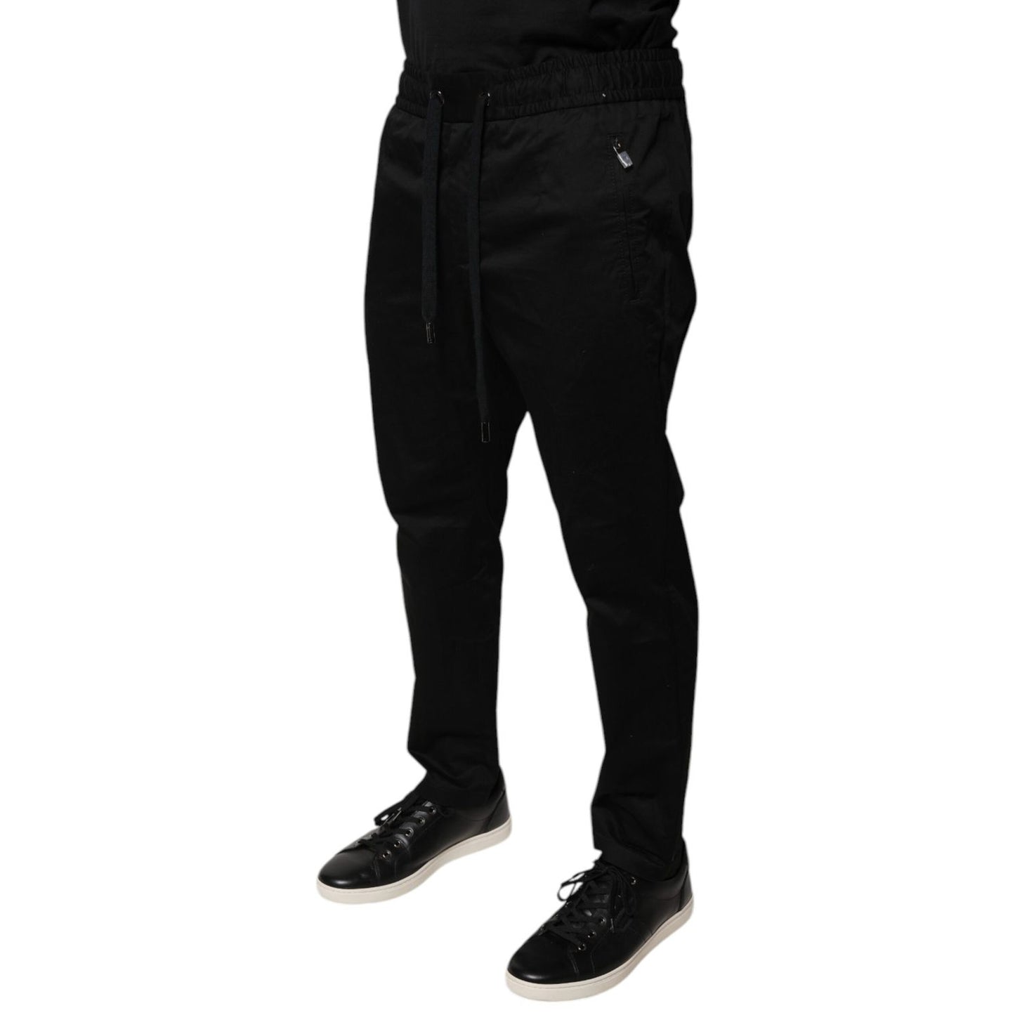 Dolce & Gabbana Black Cotton Stretch Skinny Sweatpants Pants Dolce & Gabbana