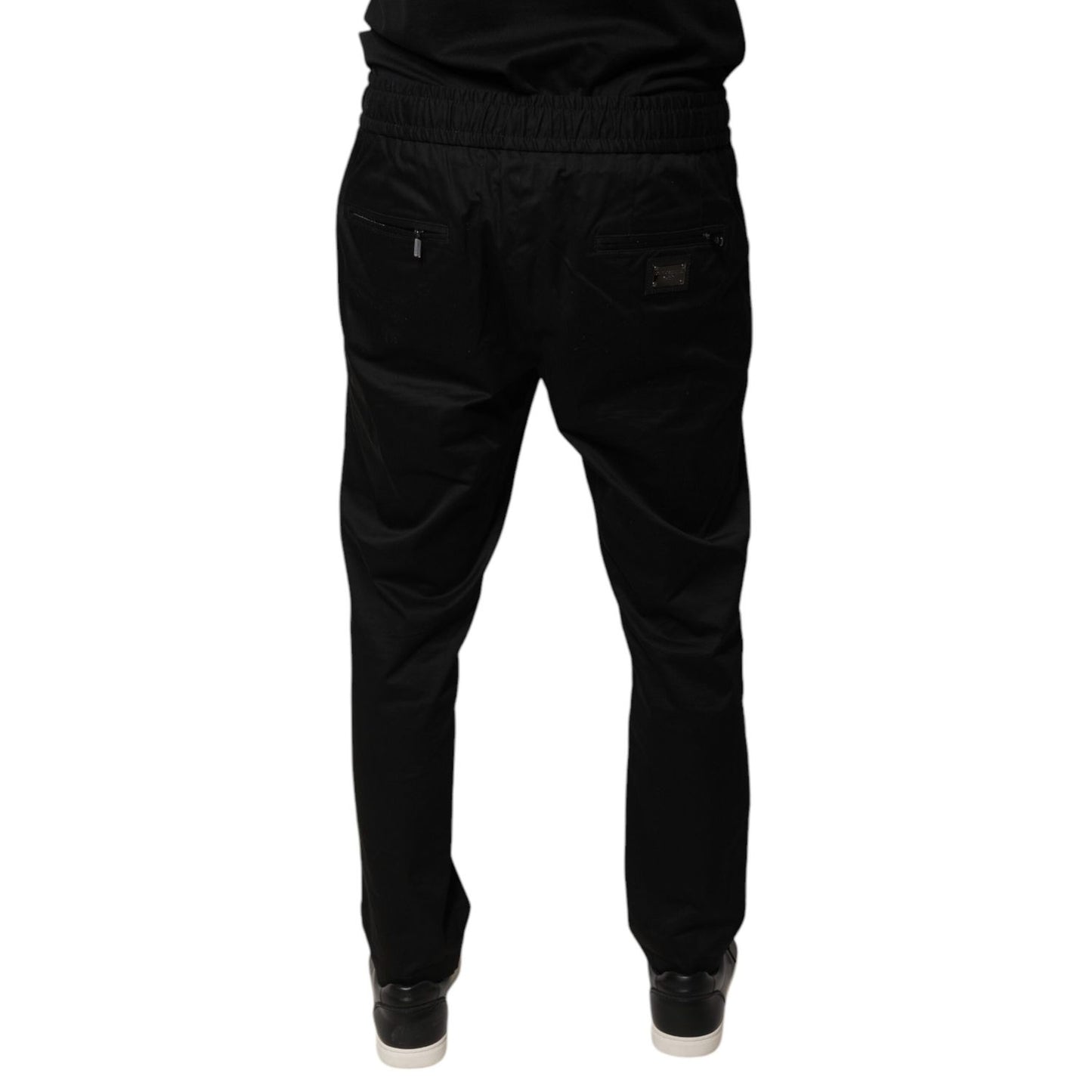 Dolce & Gabbana Black Cotton Stretch Skinny Sweatpants Pants Dolce & Gabbana