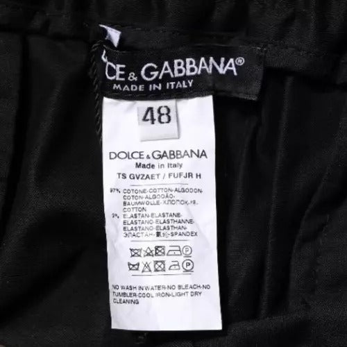 Dolce & Gabbana Black Cotton Stretch Skinny Sweatpants Pants Dolce & Gabbana