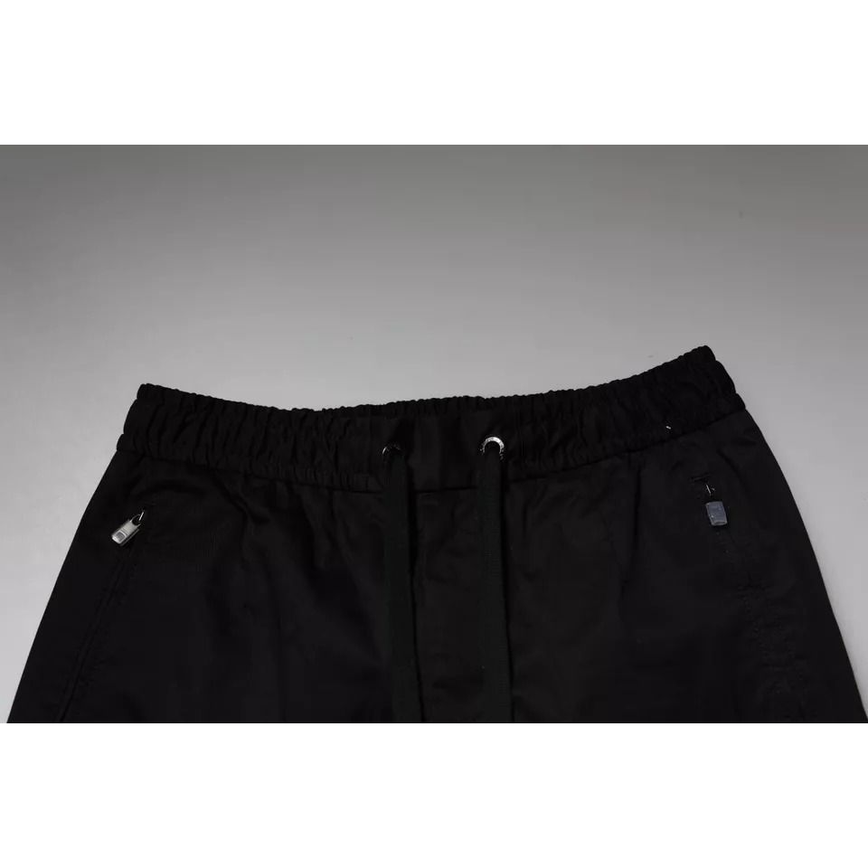 Dolce & Gabbana Black Cotton Stretch Skinny Sweatpants Pants Dolce & Gabbana