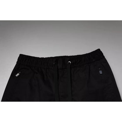 Dolce & Gabbana Black Cotton Stretch Skinny Sweatpants Pants Dolce & Gabbana