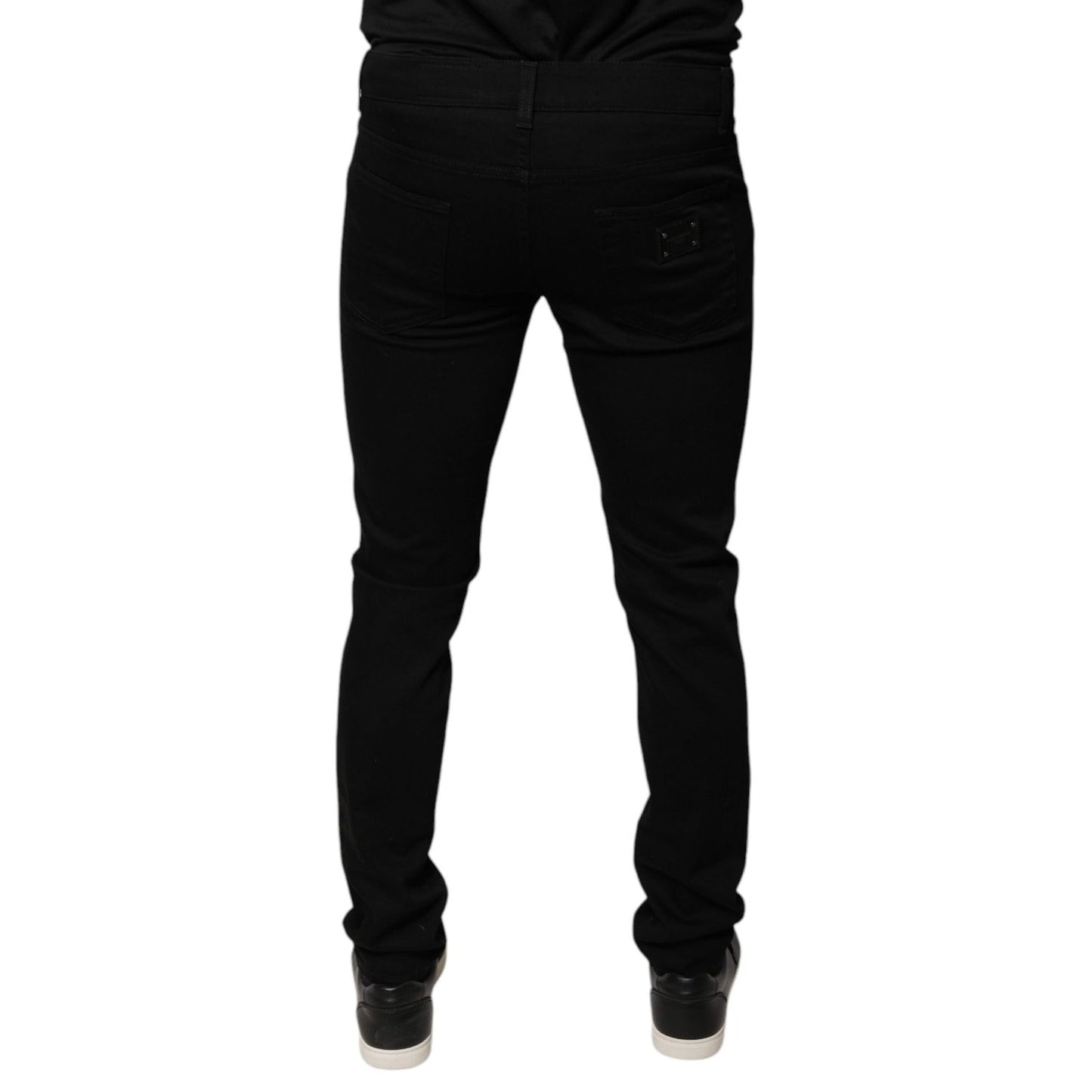Dolce & Gabbana Black DG Crown Logo Cotton Skinny Denim Jeans Dolce & Gabbana