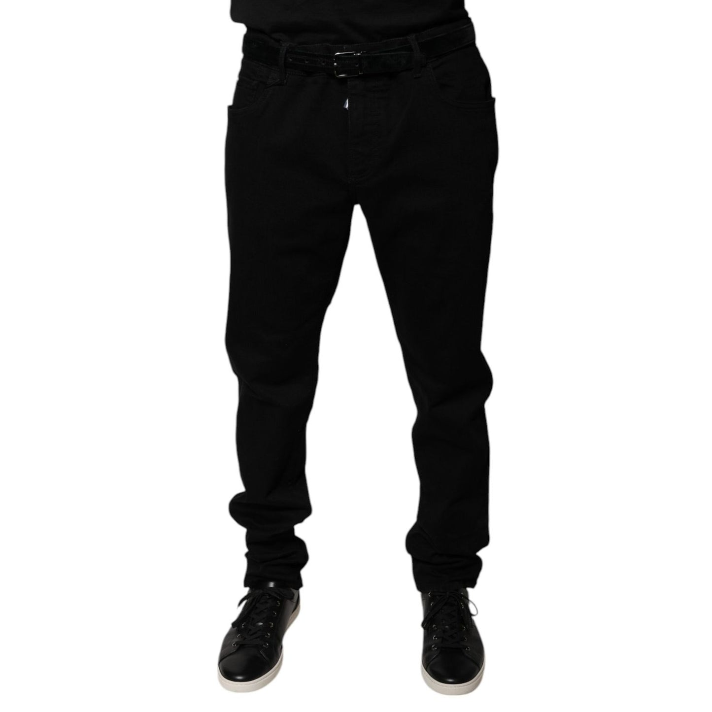 Dolce & Gabbana Black Logo Cotton Stretch Skinny Denim Jeans Dolce & Gabbana