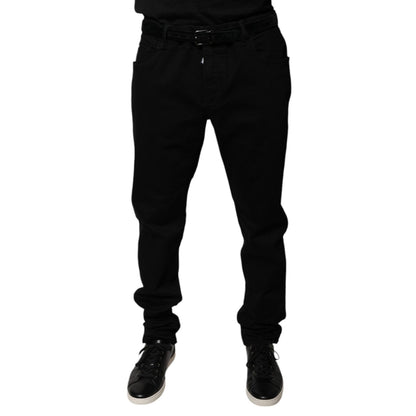 Dolce & Gabbana Black Logo Cotton Stretch Skinny Denim Jeans Dolce & Gabbana