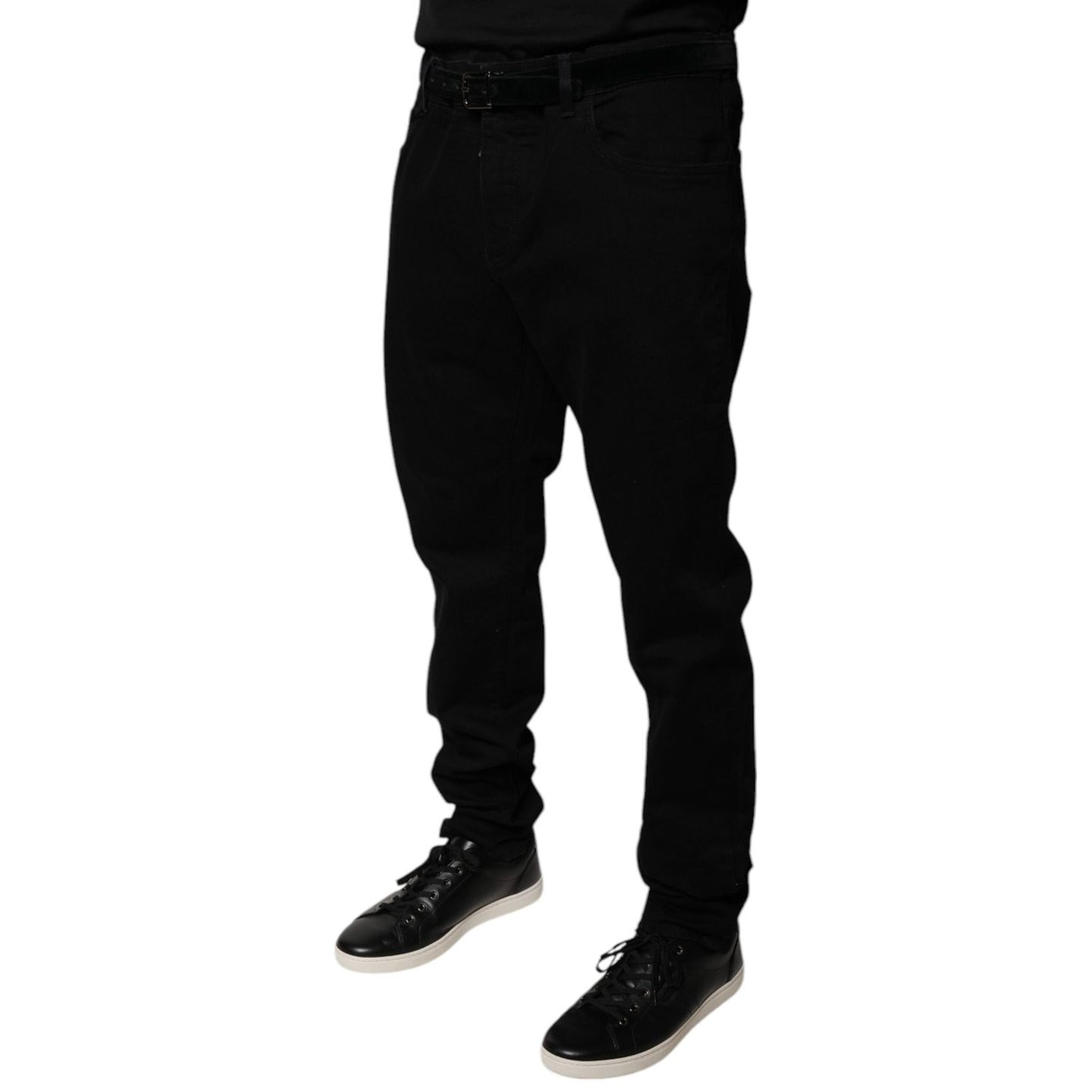 Dolce & Gabbana Black Logo Cotton Stretch Skinny Denim Jeans Dolce & Gabbana