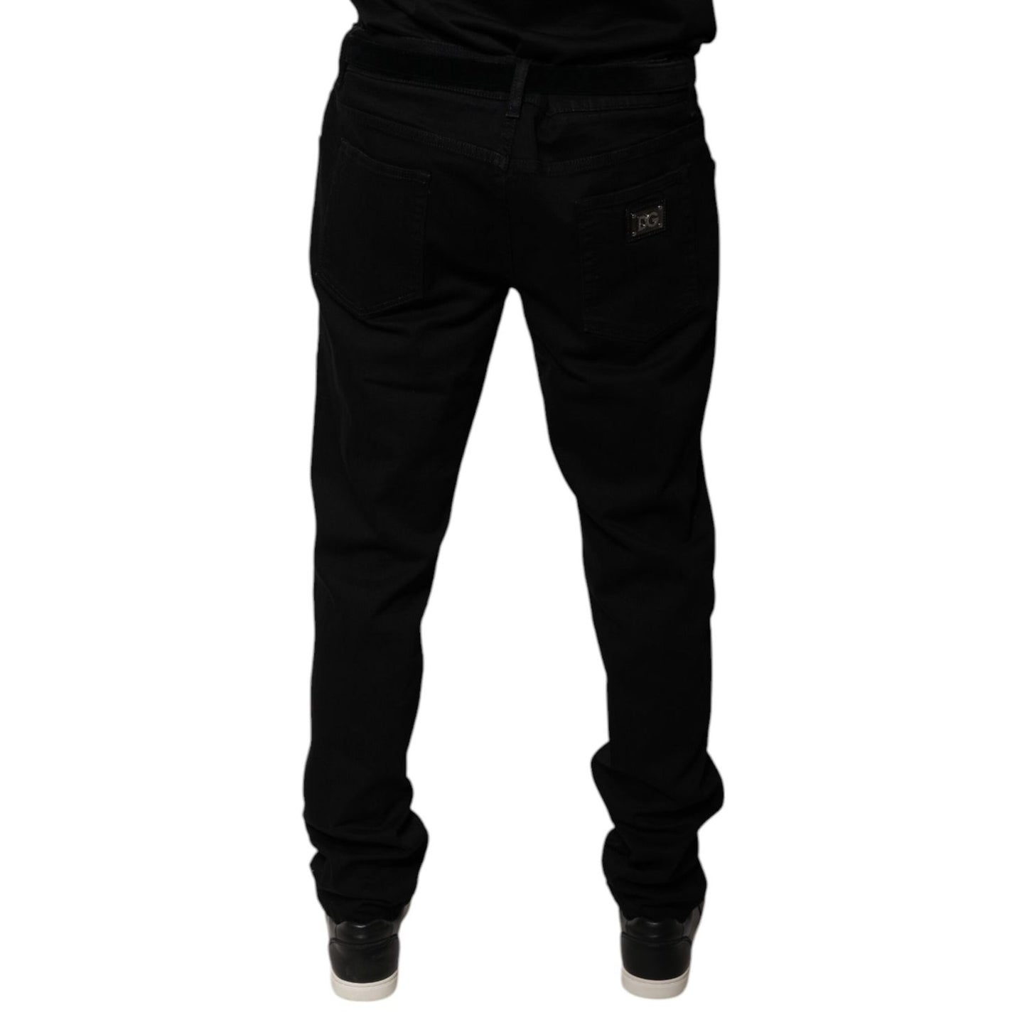 Dolce & Gabbana Black Logo Cotton Stretch Skinny Denim Jeans Dolce & Gabbana