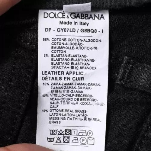Dolce & Gabbana Black Logo Cotton Stretch Skinny Denim Jeans Dolce & Gabbana