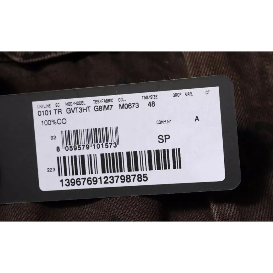 Dolce & Gabbana Brown Logo Cotton Straight Denim Jeans Dolce & Gabbana