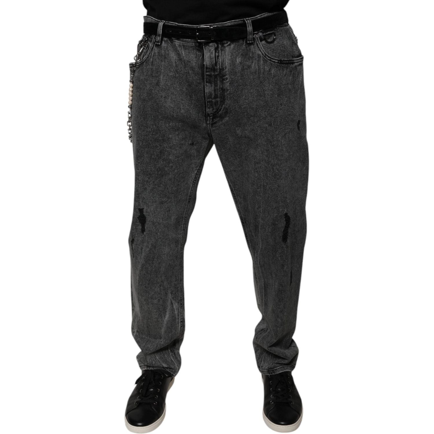 Dolce & Gabbana Dark Gray Cotton Skinny Denim Jeans