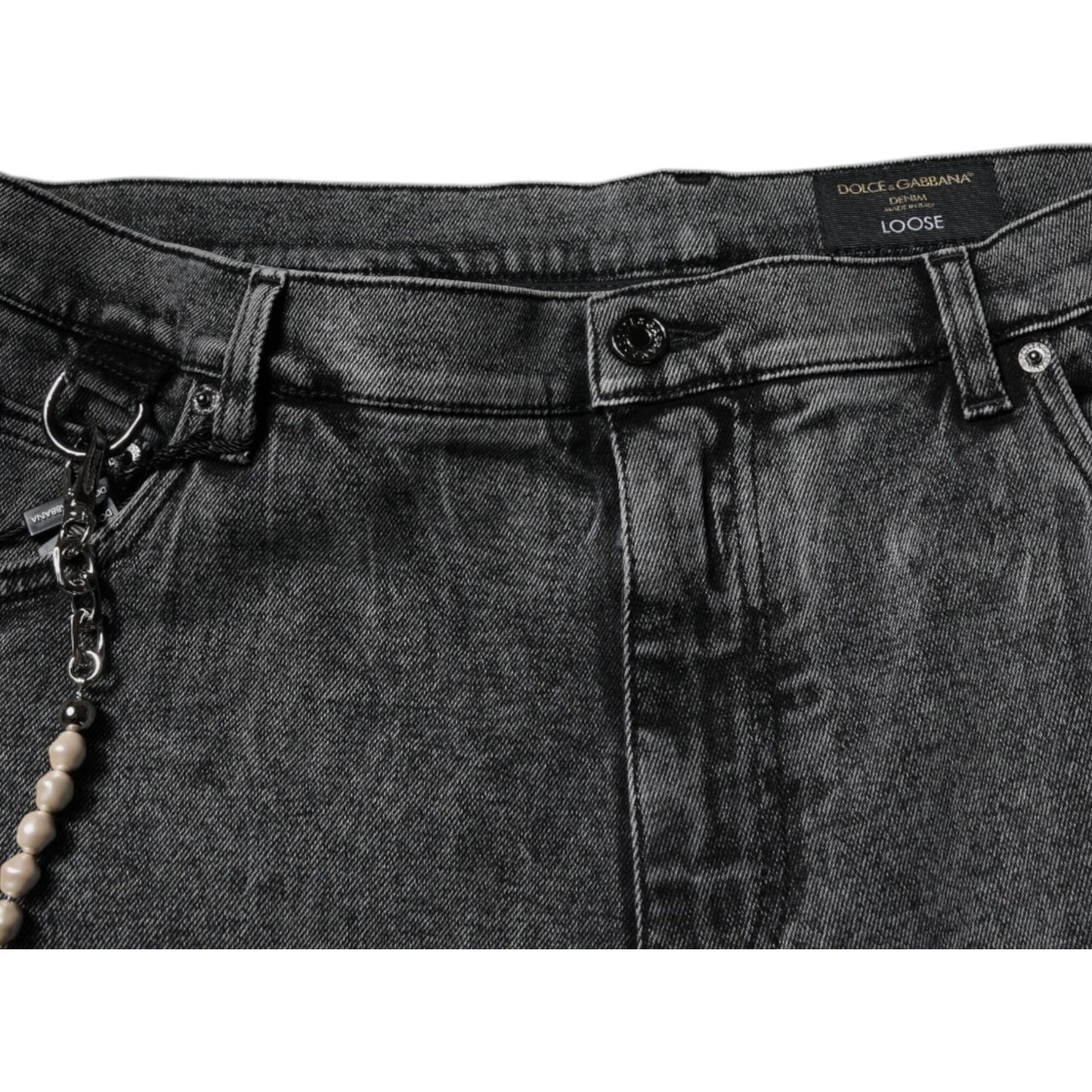 Dolce & Gabbana Dark Gray Cotton Skinny Denim Jeans Dolce & Gabbana