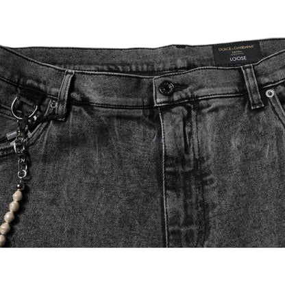 Dolce & Gabbana Dark Gray Cotton Skinny Denim Jeans Dolce & Gabbana