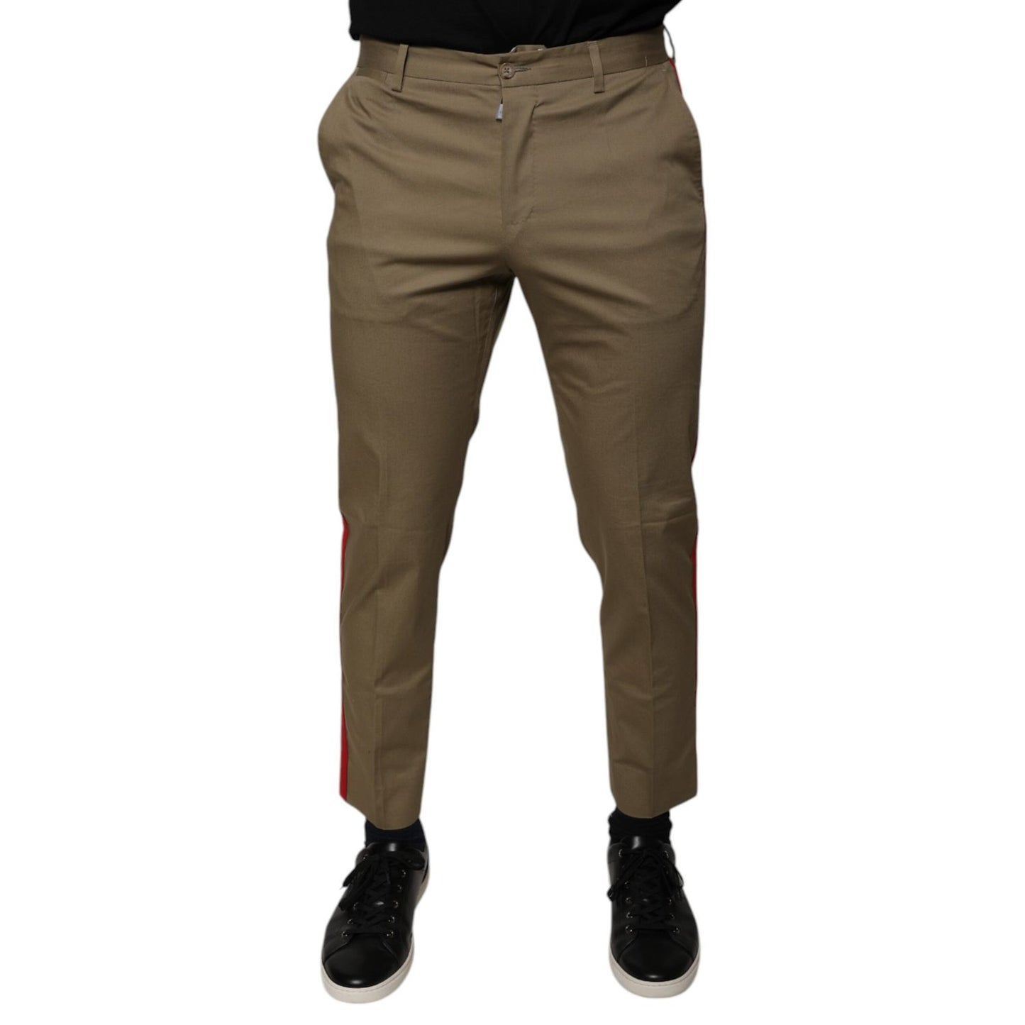 Dolce & Gabbana Brown Logo Men Casual Tapered Pants Dolce & Gabbana
