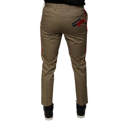 Dolce & Gabbana Brown Logo Men Casual Tapered Pants Dolce & Gabbana
