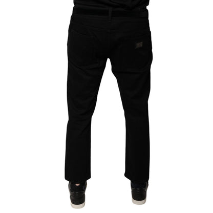 Dolce & Gabbana Black Cotton Stretch Logo Skinny Denim Jeans Dolce & Gabbana