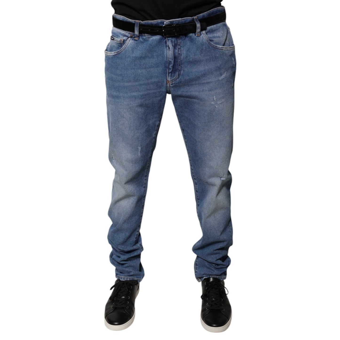 Dolce & Gabbana Light Blue Cotton Men Skinny Denim Jeans Dolce & Gabbana