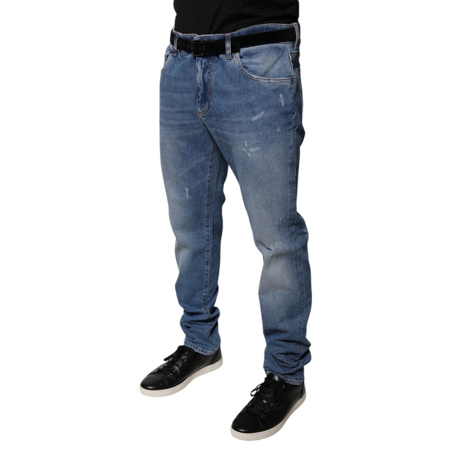 Dolce & Gabbana Light Blue Cotton Men Skinny Denim Jeans Dolce & Gabbana