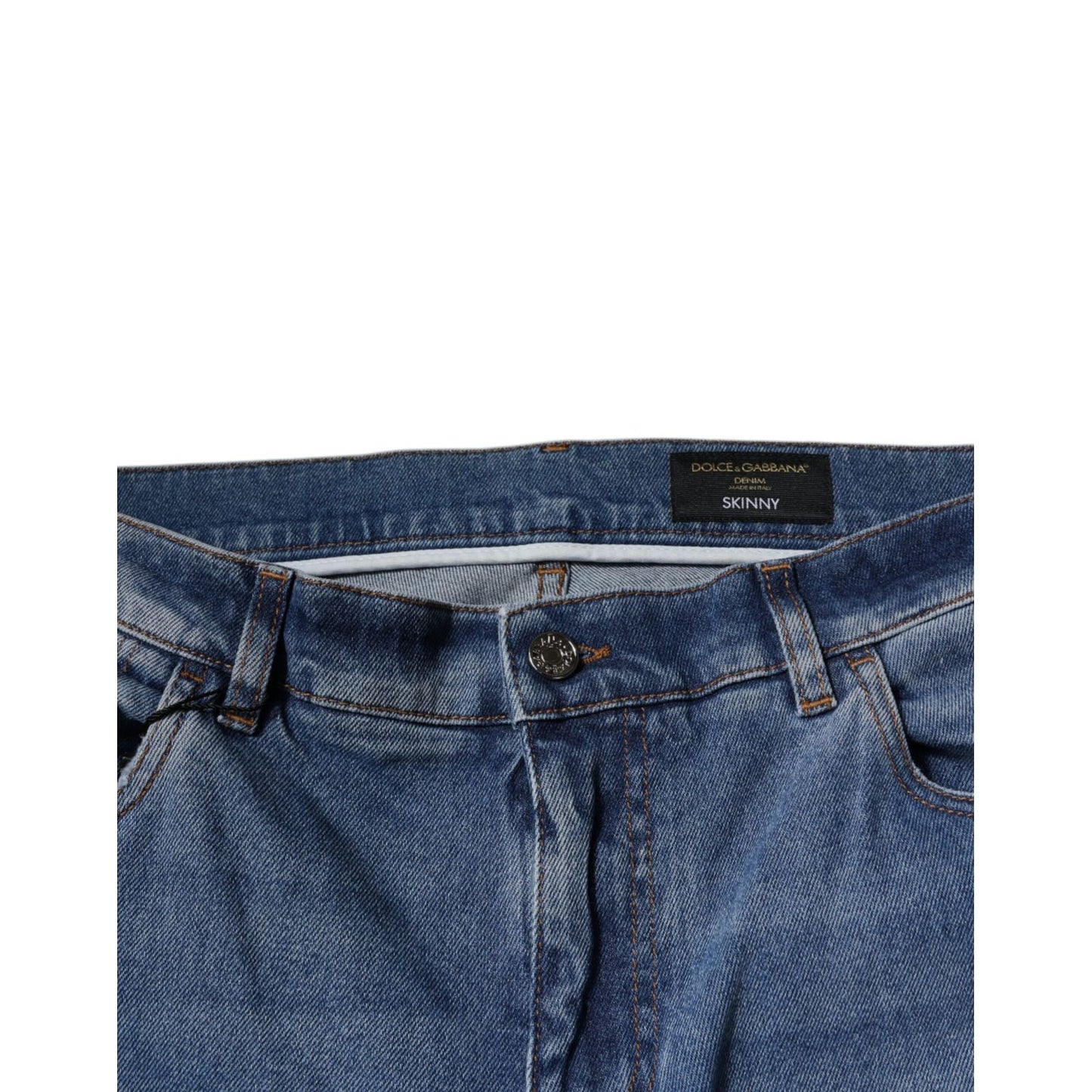 Dolce & Gabbana Light Blue Cotton Men Skinny Denim Jeans Dolce & Gabbana
