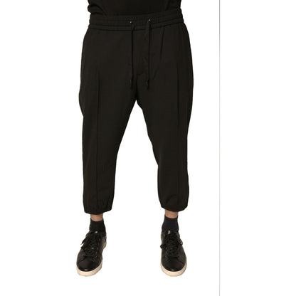 Dolce & Gabbana Black Wool Jogger Jogging Pants Dolce & Gabbana
