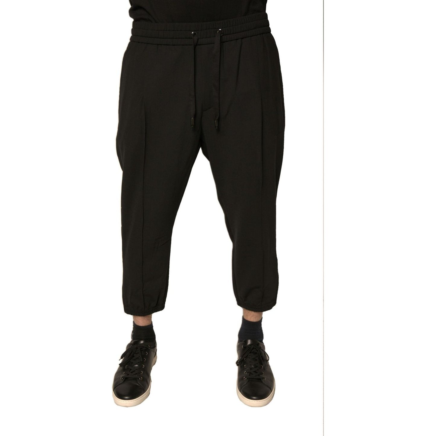 Dolce & Gabbana Black Wool Jogger Jogging Pants Dolce & Gabbana