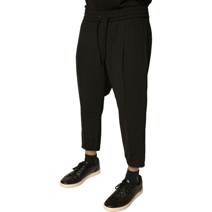 Dolce & Gabbana Black Wool Jogger Jogging Pants Dolce & Gabbana
