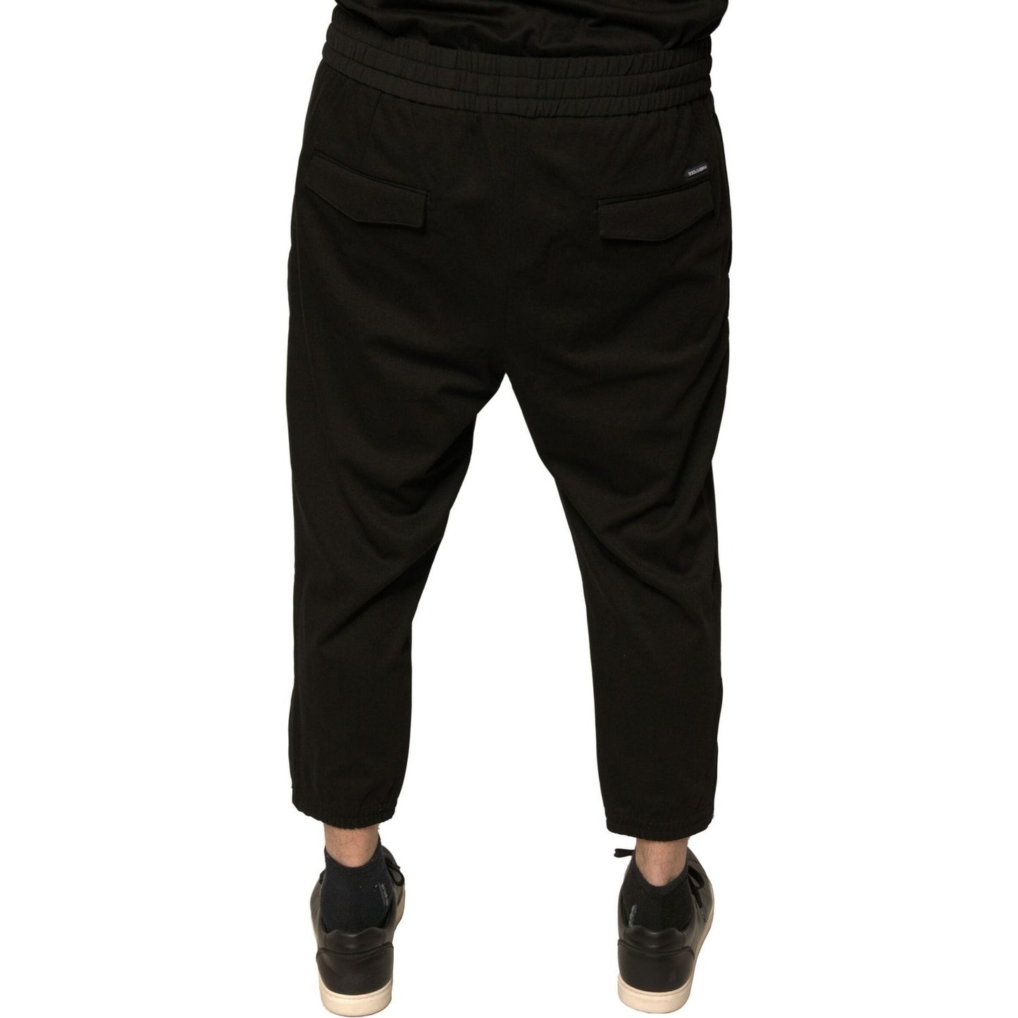 Dolce & Gabbana Black Wool Jogger Jogging Pants Dolce & Gabbana