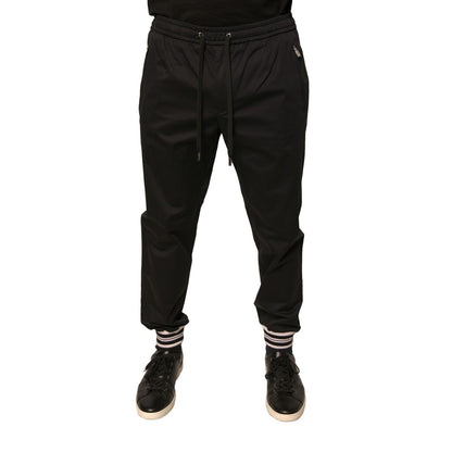 Dolce & Gabbana Black Cotton Stretch Jogger Sweatpants Pants Dolce & Gabbana