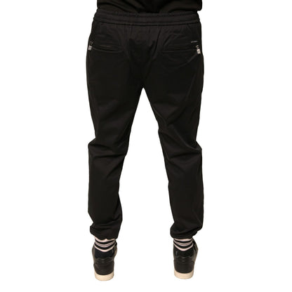 Dolce & Gabbana Black Cotton Stretch Jogger Sweatpants Pants Dolce & Gabbana