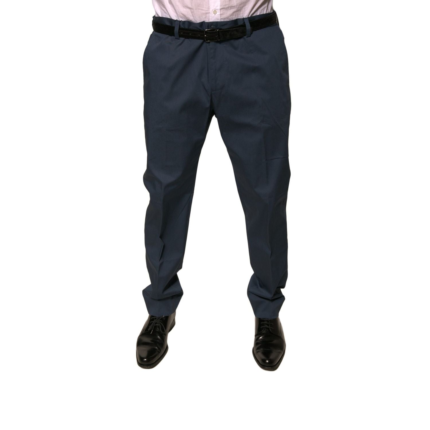 Dolce & Gabbana Dark Blue Cotton Stretch Skinny Men Dress Pants