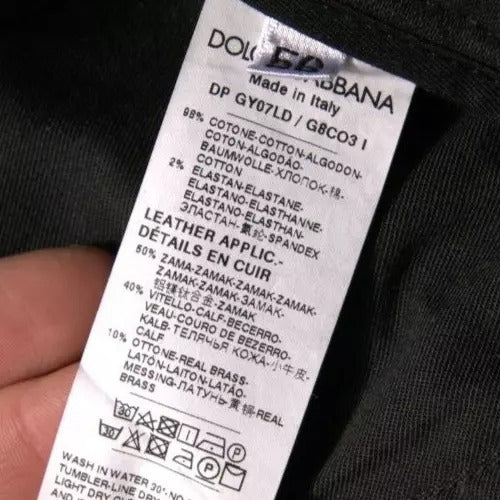 Dolce & Gabbana Black Ripped Logo Cotton Skinny Denim Jeans Dolce & Gabbana