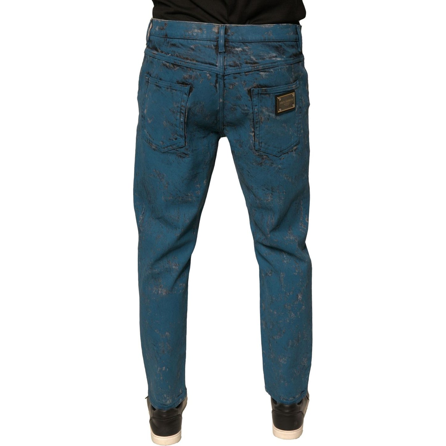 Dolce & Gabbana Blue Logo Cotton Stretch Skinny Denim Jeans PAN76092-48