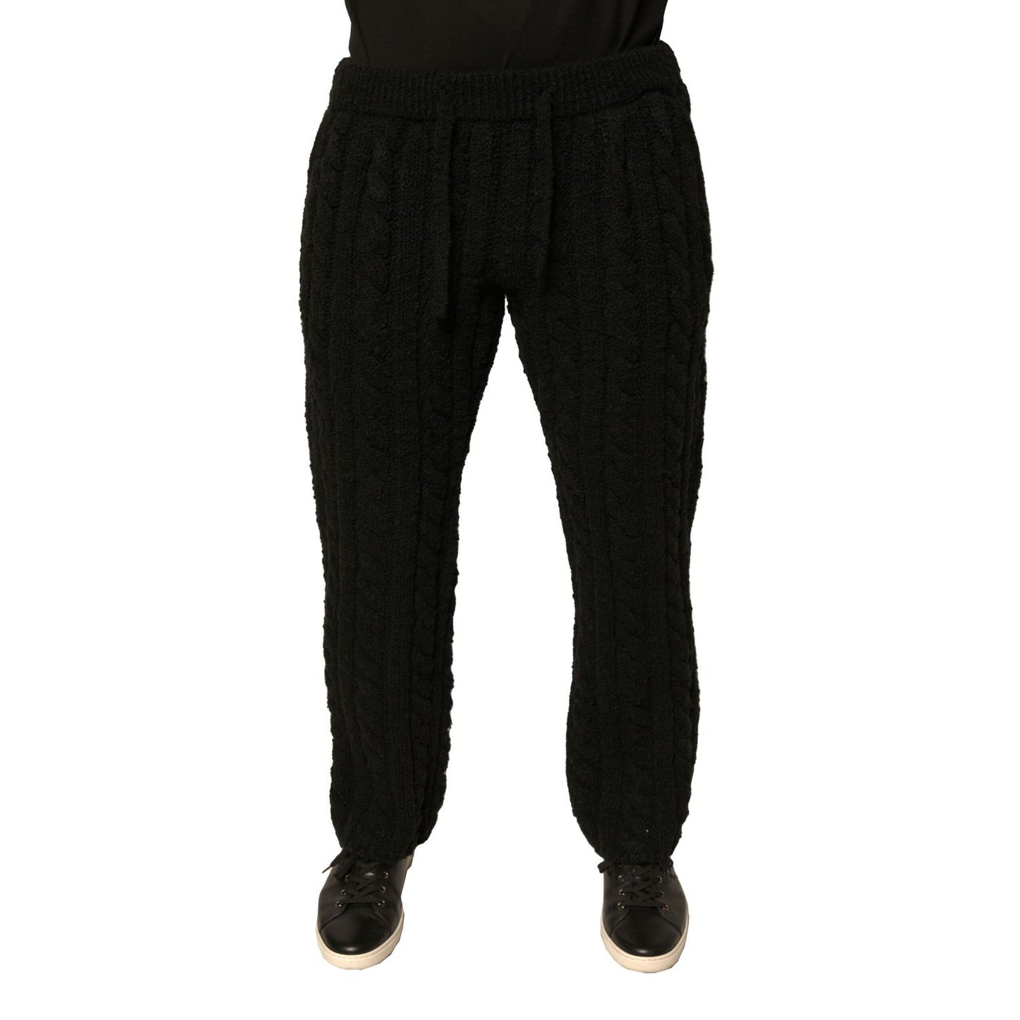 Dolce & Gabbana Black Wool Knitted Skinny Pants Dolce & Gabbana