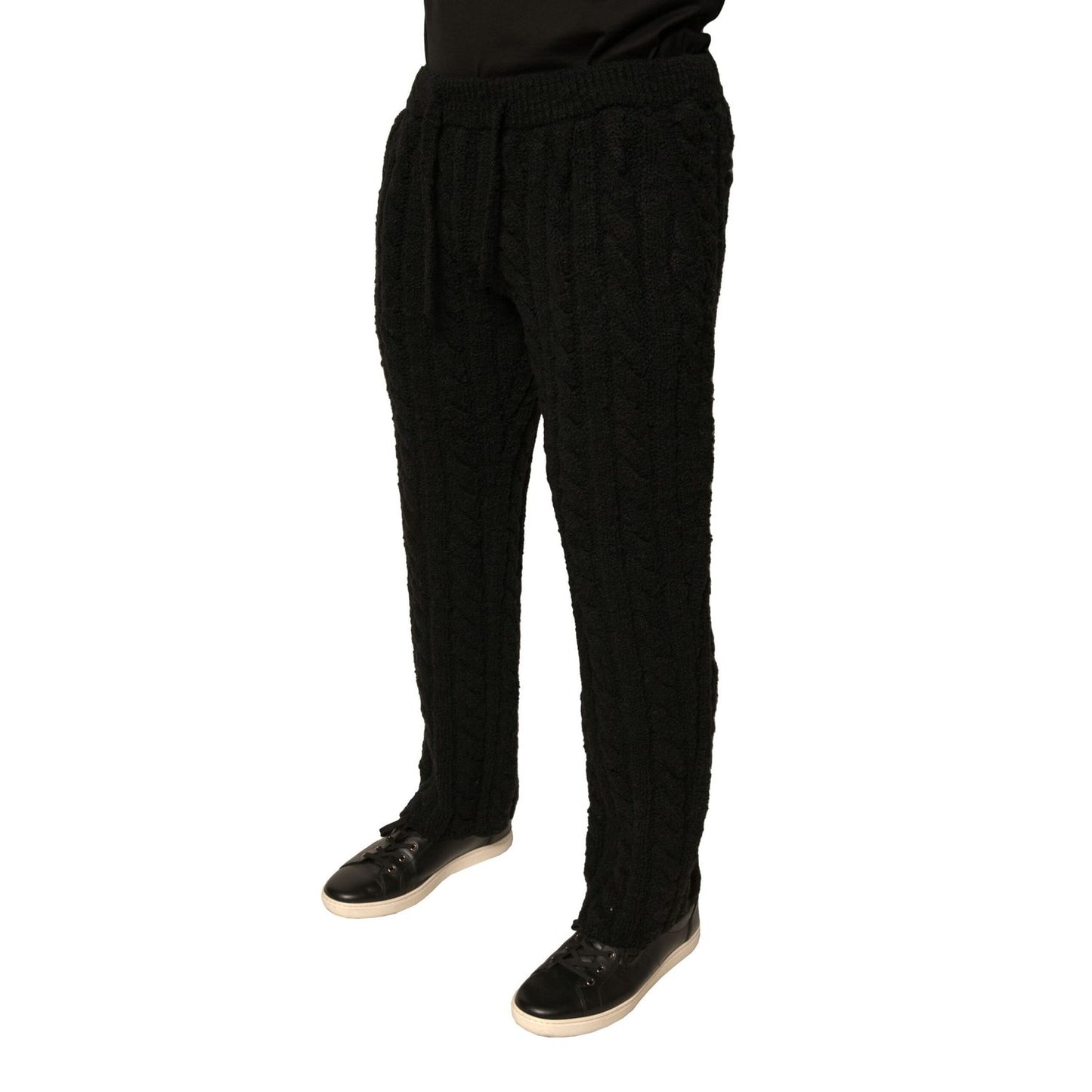 Dolce & Gabbana Black Wool Knitted Skinny Pants Dolce & Gabbana