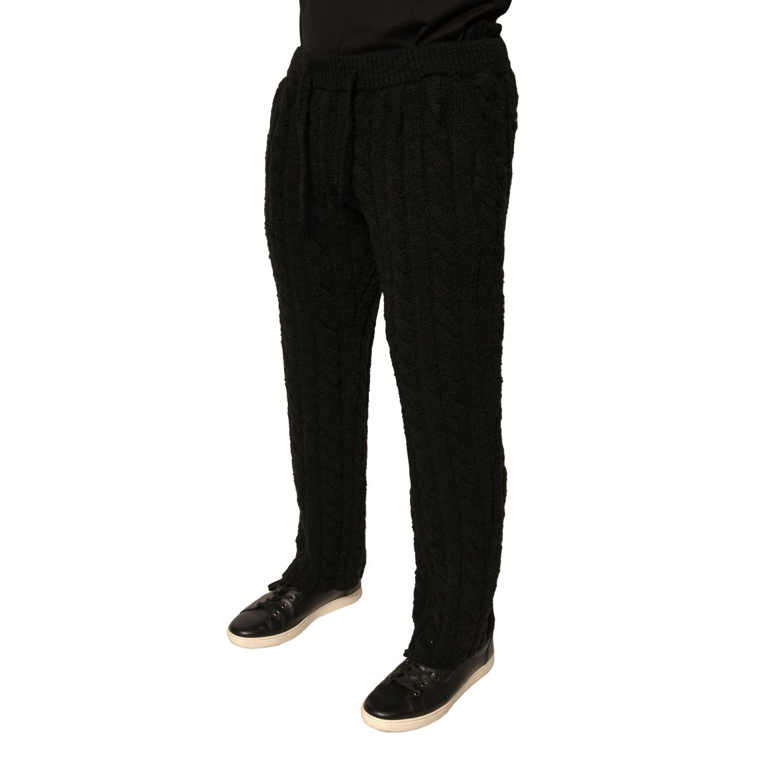 Dolce & Gabbana Black Wool Knitted Skinny Pants