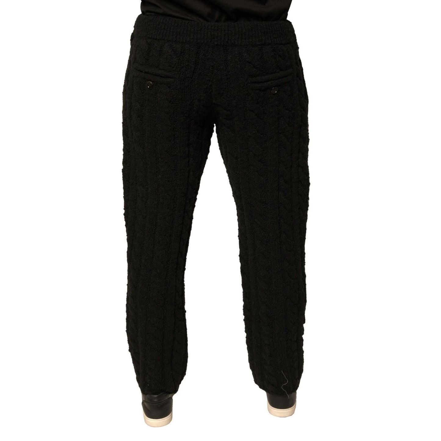 Dolce & Gabbana Black Wool Knitted Skinny Pants Dolce & Gabbana