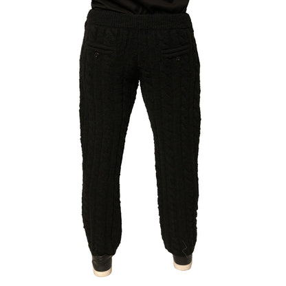 Dolce & Gabbana Black Wool Knitted Skinny Pants Dolce & Gabbana
