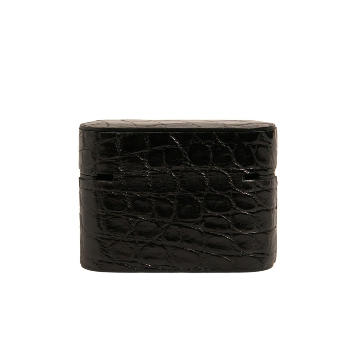 Dolce & Gabbana Black Leather Metal Logo Plaque Holder Airpods Case Dolce & Gabbana