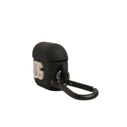 Dolce & Gabbana Black Silicone Rubber Logo Embossed Airpods Case Dolce & Gabbana