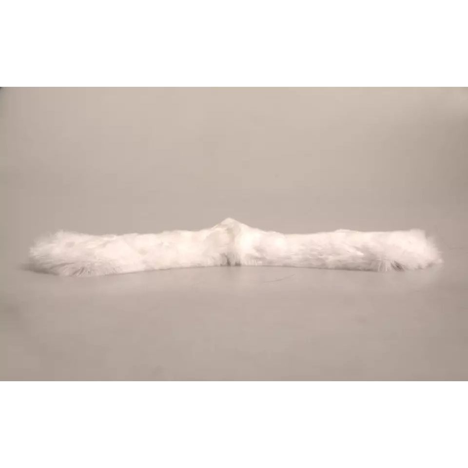Dolce & Gabbana White Fur Shoulder Collar Wrap Shawl Scarf