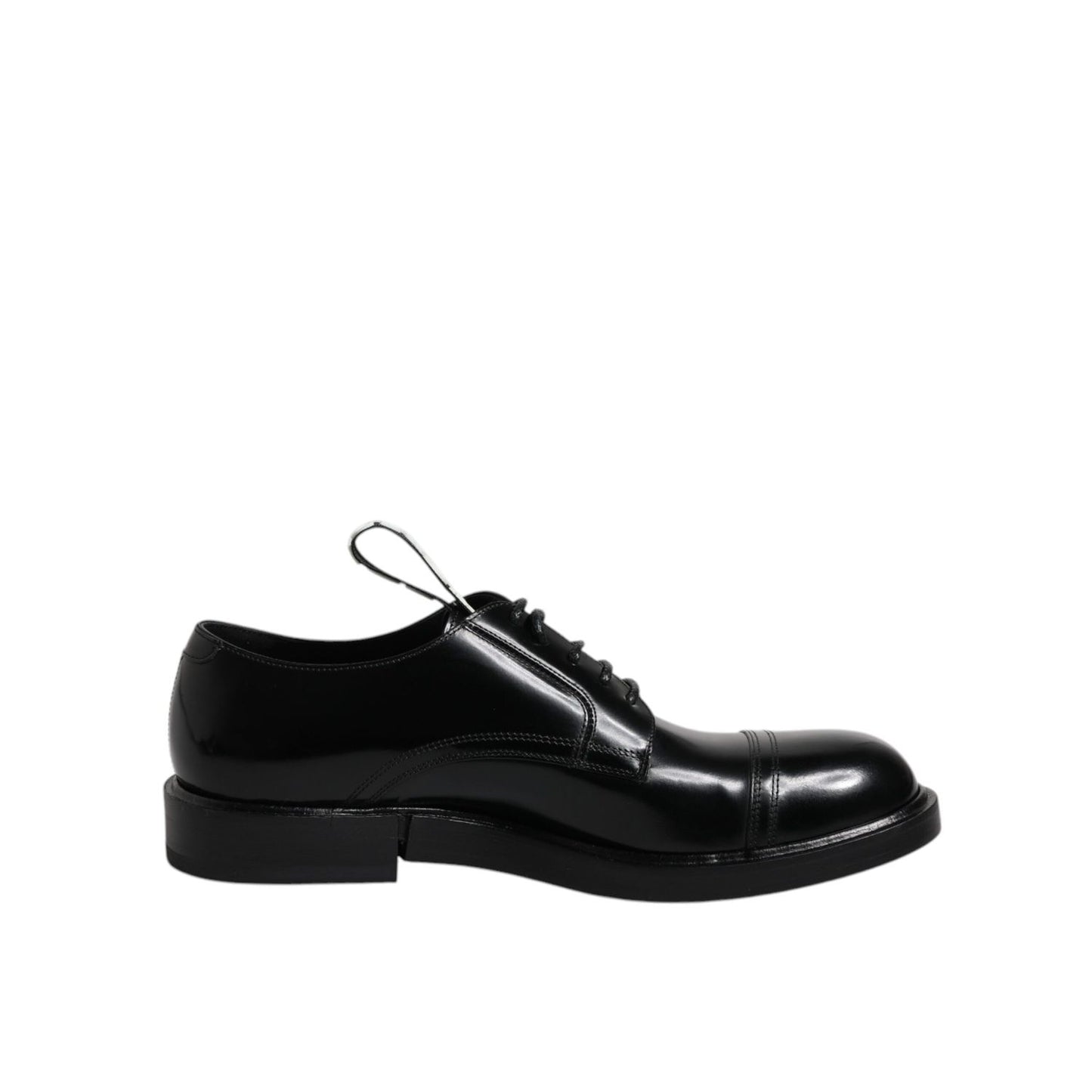 Dolce & Gabbana Black Patent Leather Derby Lace Up Formal Dress Shoes