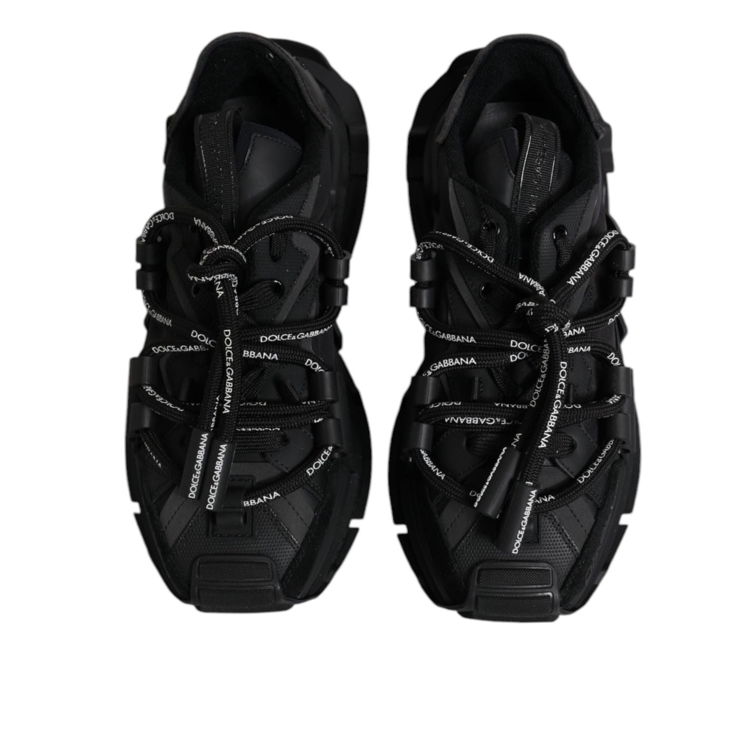 Dolce & Gabbana Black Low Top Space Lace Up Sneakers Shoes