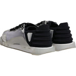 Dolce & Gabbana Silver Black Nylon NS1 Low Top Sneakers Shoes