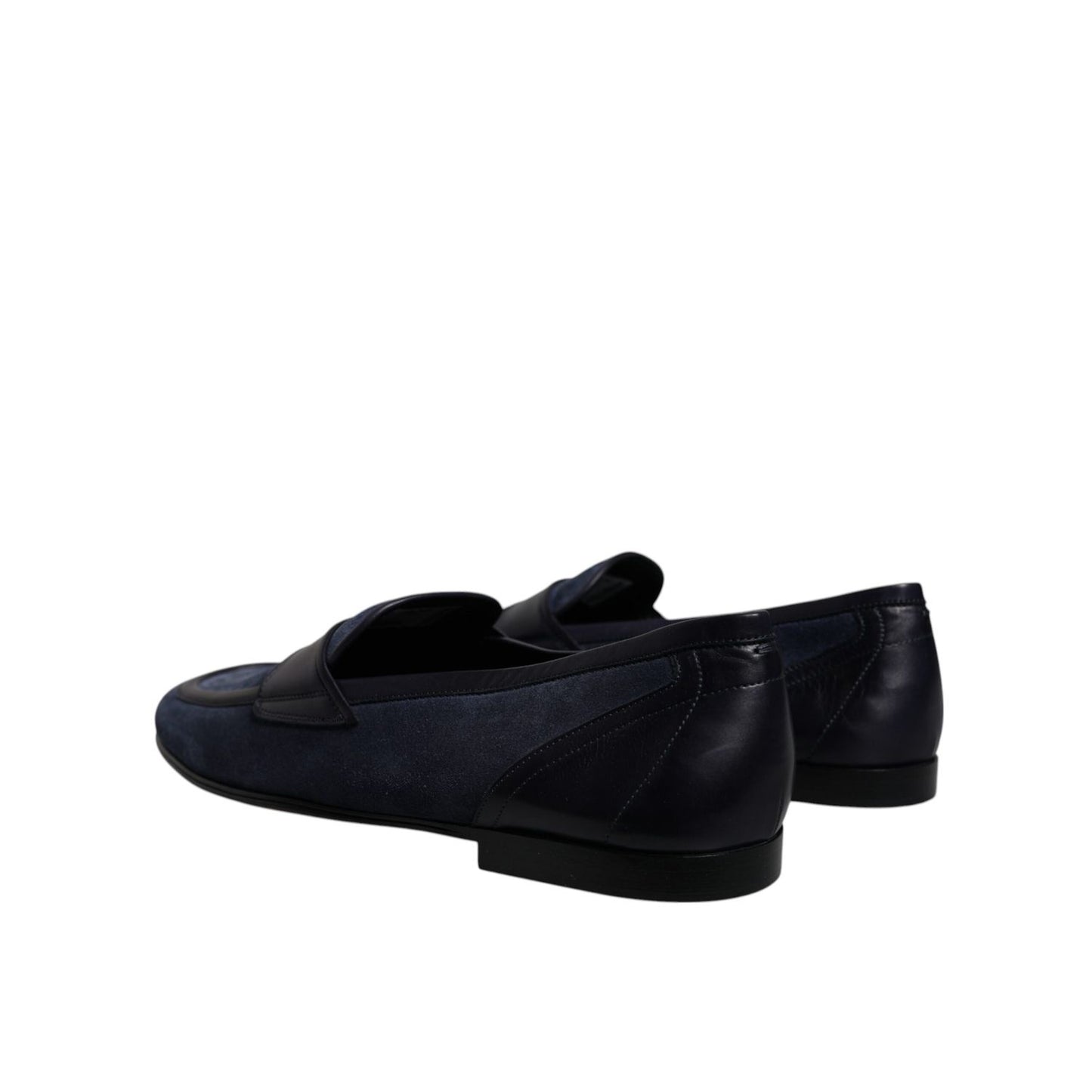 Dolce & Gabbana Blue Suede Leather Shoes Loafer Moccasin Shoes