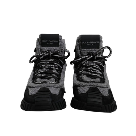 Dolce & Gabbana Gray Black NS1 High Top Boots Sneakers Shoes MV7923-37.5