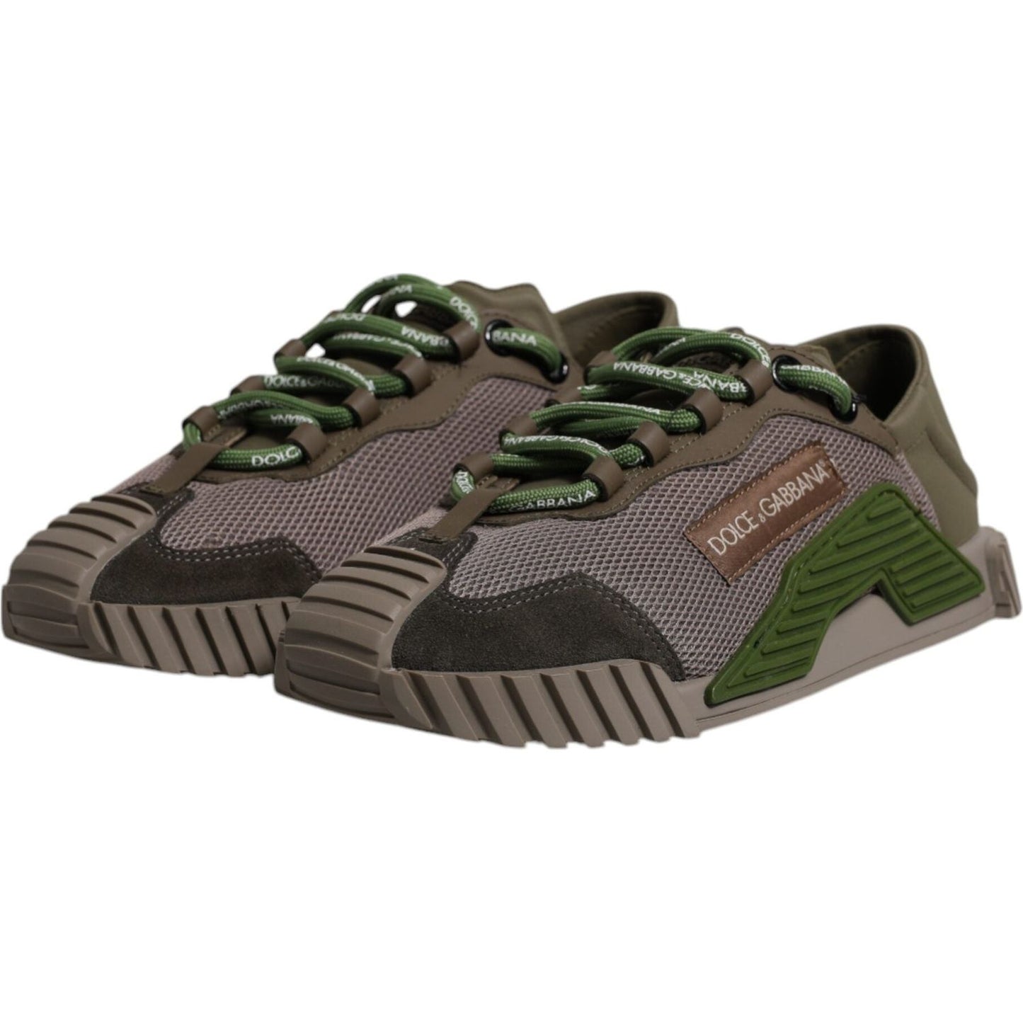 Dolce & Gabbana Army Green Low Top NS1 Men Sneakers Shoes MV6794-39