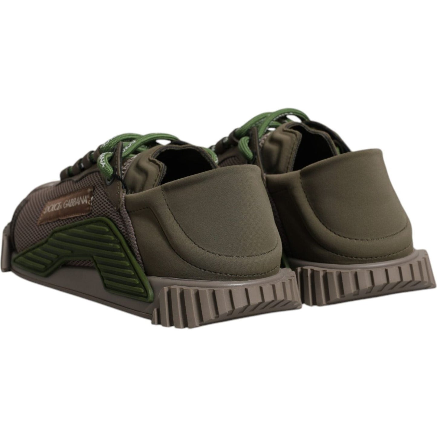 Dolce & Gabbana Army Green Low Top NS1 Men Sneakers Shoes MV6794-39