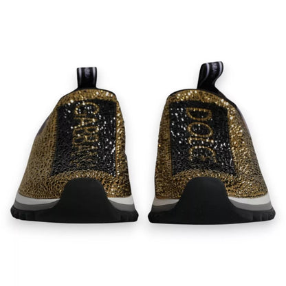 Dolce & Gabbana Gold Rhinestones Sorrento Sneakers Shoes Dolce & Gabbana